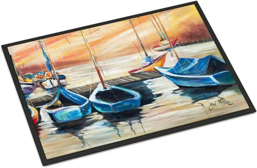 Miniatura 160 de Caroline's Treasures JMK1017JMAT - Tapete de caza de rana garza azul, 24 x 36 pulgadas, tapete para puerta delantera, interior y exterior