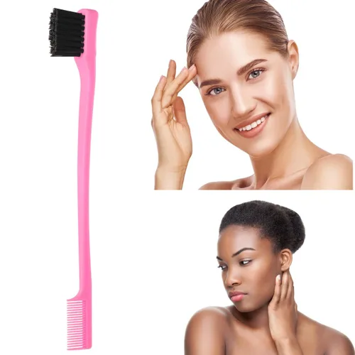Miniatura 3 de Paquete de 6 cepillos profesionales para control de bordes del cabello de doble cara, juego de cepillo y peine para control de bordes, diseño