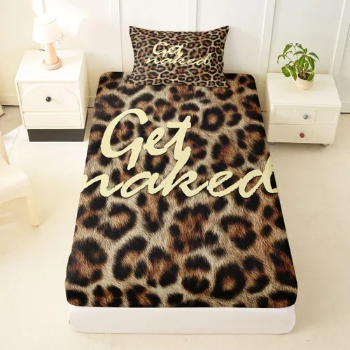 Miniatura 32 de Feelyou Leopard Print Lips Fitted Sheet Twin Size for Kids Boys Girls Cheetah Print Bed Sheets Set 16" Deep Pocket Soft Breathable Microfiber