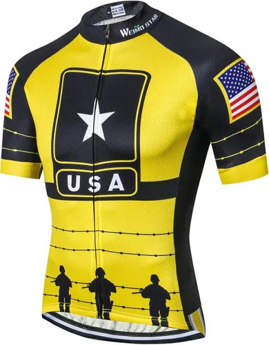 Camiseta de ciclismo de Estados Unidos para hombre, camiseta de ciclismo de carretera, camiseta de manga corta, ropa deportiva, transpirable, de