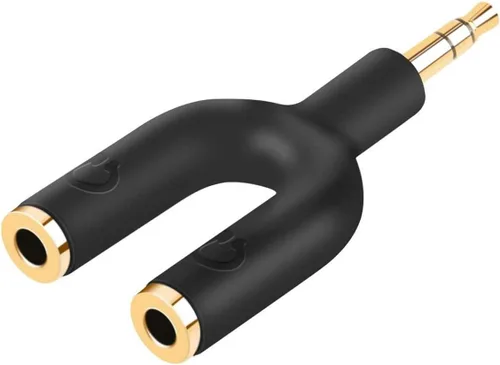 Miniatura 9 de CableCreation Paquete de 3 adaptadores divisor de auriculares, adaptador auxiliar estéreo en Y, adaptador divisor de conector en Y, macho de 0.138