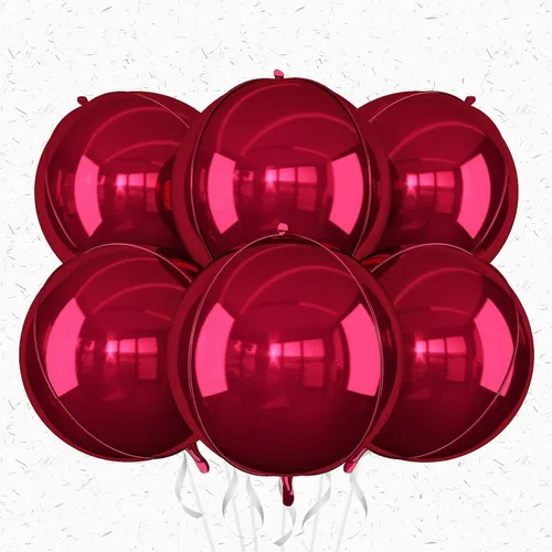 Miniatura 28 de 6 globos redondos negros de aluminio, globos redondos gigantes 4D, globo negro metálico de 22 pulgadas para Año Nuevo, cumpleaños, boda, graduación