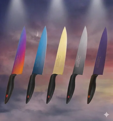 Miniatura 5 de SUMIKAMA KASUMI 22020/RA Cuchillo Kasumi, revestimiento de titanio, cuchillo en forma de espada, fabricado en Japón, 7.9 pulgadas (7.9 in), cuchillo