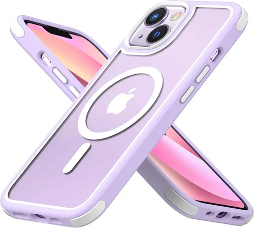 Miniatura 25 de Mobnano Funda para iPhone 13 Pro, compatible con MagSafe, funda transparente con anillo magnético, diseño multicolor protector a prueba de golpes