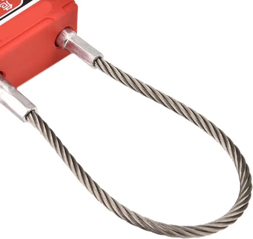 Miniatura 8 de Candado de seguridad, cerradura de cuerda de acero inoxidable con diseño de línea antideslizante y funda PA de nailon, para etiquetado de bloqueo