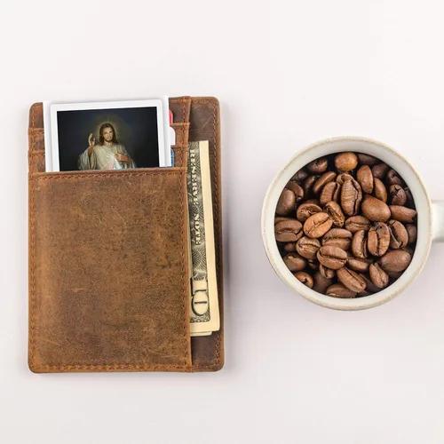 Miniatura 2 de Needzo Jesus I Trust in You Divine Mercy - Cartera laminada de tamaño impreso con chaplet en la parte posterior, tarjeta de oración santa católica