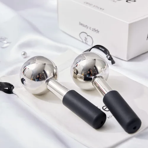 Miniatura 6 de Globos de hielo pfefe para cara y ojos, varitas criogénicas irrompibles de acero inoxidable para rutinas de belleza, globos de enfriamiento