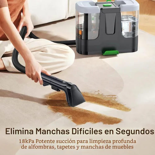 Miniatura 3 de Limpiador portátil de alfombras y tapicería, máquina de limpieza de alfombras de 18 Kpa para eliminación profunda de manchas, limpiador de manchas