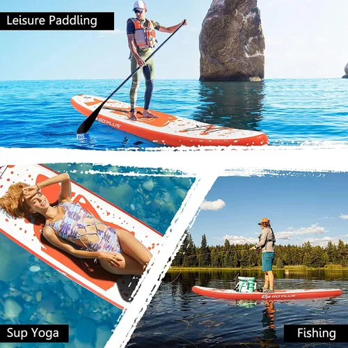 Miniatura 7 de AUGESTER Tabla de remo inflable ligera de 10/10.5/11 pies, tabla de yoga de alta calidad con accesorios de SUP duraderos, con aletas, bolsa