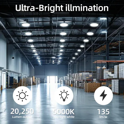 Miniatura 2 de 150W Luz LED UFO de Alta Bahía, 20250lm 5000K Luz LED UFO de Alta Bahía para Tienda [Equivalencia 450W MH/HPS] 100-277V IP65 Iluminación Comercial