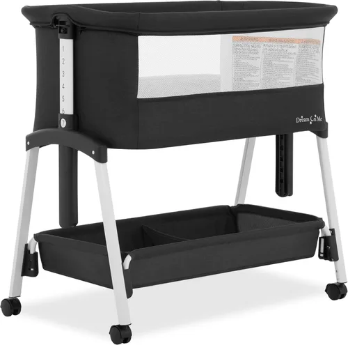 Dream On Me Calypso - Moisés portátil con ruedas, altura ajustable, moisés plegable para bebé con laterales de malla transpirable, colchón de