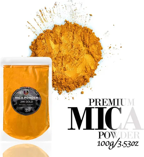 Miniatura 4 de Polvo de mica de oro 24K en resina epoxi, bolsa sellada de 100g/3.5oz – TECHAROOZ Pigmento de color para brillo de labios, colorante para jabón