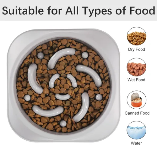 Miniatura 6 de MateeyLife Cuencos de Alimentación Lenta para Perros 2 Unidades, Cuencos Rompecabezas Anti-Asfixia para Comida de Perro, Alimentación Interactiva