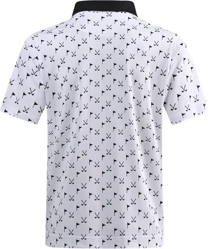 Miniatura 4 de DEOLAX Mens Golf Shirt Moisture Wicking Dry Fit Performance Mens Polo Shirt Regular Fit Fashion Print Short Sleeve Polo