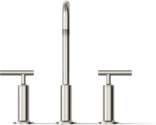 Miniatura 9 de Kohler K-14410-4-BGD Purist - Grifo para lavabo de baño con manijas de palanca baja y boquilla baja, 14408-4-SN Níquel pulido vibrante