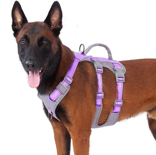 Miniatura 12 de Huntboo Arnés reflectante para perro con asa, a prueba de escape, antideslizante, transpirable, ligero, arnés de elevación ajustable para perros