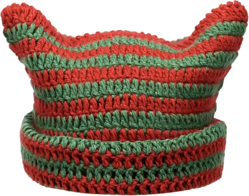 Miniatura 7 de CATMICOO Y2k Beanie Knit Cat Ear Beanies - Gorros de ganchillo para mujer