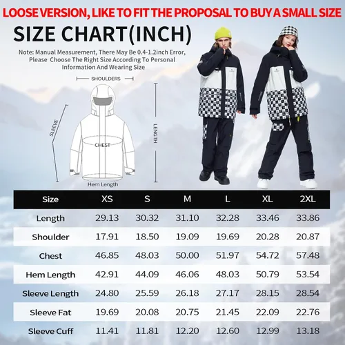 Miniatura 6 de HIGH EXPERIENCE Chaqueta de esquí para snowboard, nieve, invierno, impermeable, aislada, resistente al viento, chaqueta cálida con capucha