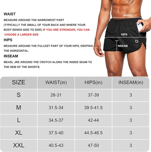 Miniatura 6 de G Gradual Pantalones cortos de correr para hombre de 3 pulgadas de secado rápido para gimnasio, pantalones cortos deportivos con bolsillos