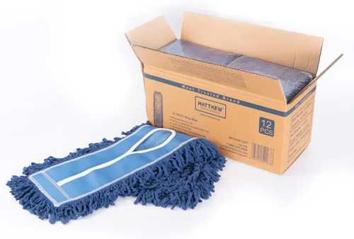 Miniatura 8 de Matthew Cleaning - Cabezales de repuesto lavables de algodón de resistencia industrial de 24 pulgadas para uso residencial y comercial, ajuste a Azul