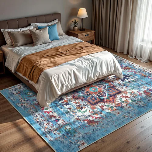 Miniatura 330 de GLN Rugs Traditional Collection - Alfombra de felpilla lavable a máquina, tradicional lavable, antideslizante, alfombra de felpilla de pelo corto