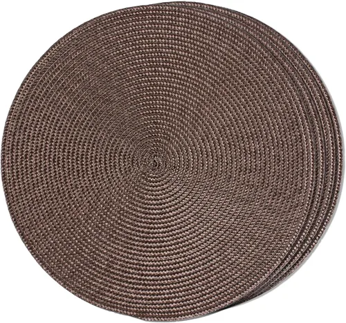 Miniatura 11 de FunWheat Juego de 6 manteles individuales redondos trenzados para mesas de comedor, tejidos, lavables, antideslizantes, de 15 pulgadas