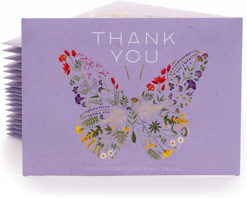 Miniatura 2 de Bentley Seed Co. Paquete de agradecimiento – Mezcla de polinizador de mariposas – 25 paquetes de semillas – Regalo de agradecimiento ecológico