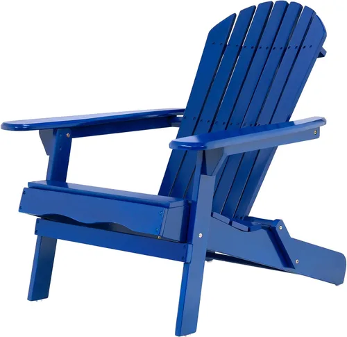 Miniatura 5 de Folding Adirondack Chairs, Solid Wood Outdoor Patio Chairs with All-Weather Construction for Yard, Garden, Backyard, Deck & Fire Pit,Blue