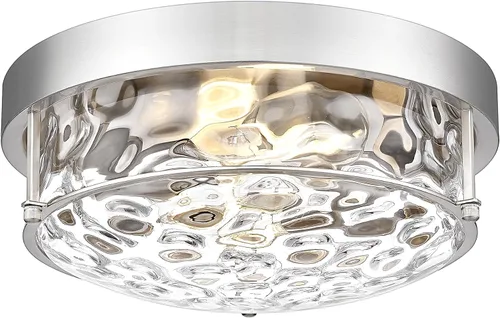 Miniatura 11 de 4822-BN - Lámpara de techo cerca de techo, de níquel con 2 luces para lavandería, cocina, dormitorio, baño, 4822-BN Clase esmerilada y níquel