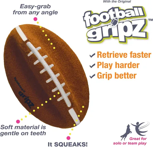 Miniatura 2 de Nylabone Power Play - Juguete de fieltro de fieltro Gripz Fetch, bola chirriante, juguete masticable para perros, grande (1 unidad)