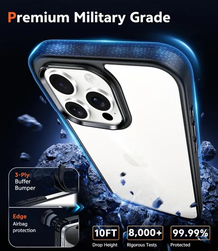 Miniatura 1472 de FNTCASE Funda para iPhone 13 Pro-Max: Fundas magnéticas transparentes compatibles con Magsafe Slim anti amarillamiento protección contra caídas