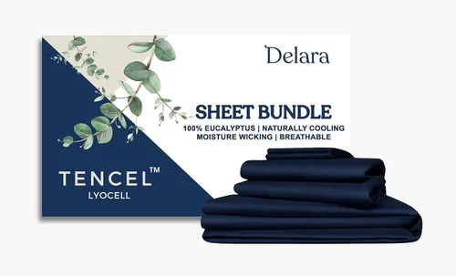 Miniatura 14 de Juego de funda de edredón de 2 piezas, 100% eucalipto, lyocell Tencel, enfriamiento natural, súper suave, sedoso, absorbe la humedad, equilibrio