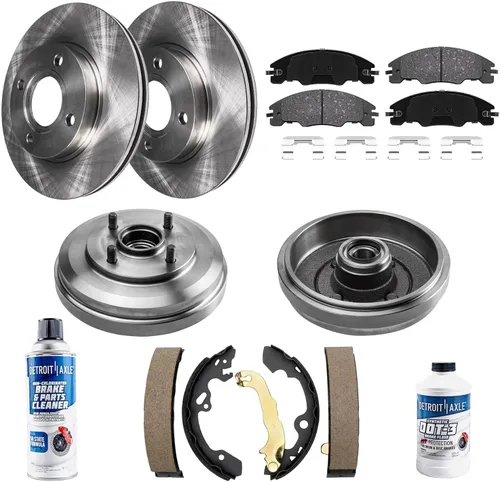 Miniatura 20 de Detroit Axle - Rotores de freno delanteros y traseros de 12.99 pulgadas (12.008 in) y pastillas de cerámica de repuesto para Chevy Avalanche 1500