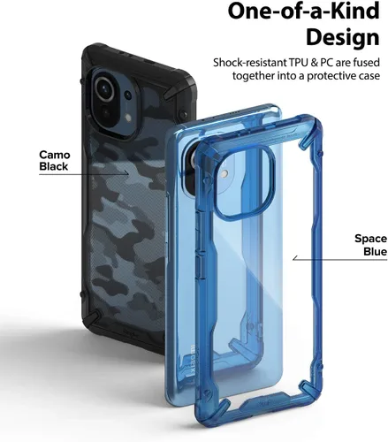 Miniatura 3 de Ringke Fusion-X - Funda compatible con Xiaomi Mi 11, diseño de protección de bordes resistente a los arañazos, color azul espacial Azul (Space Blue)