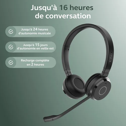 Miniatura 6 de Jabra Evolve 65 TE - Auriculares inalámbricos estéreo USB-A MS / auriculares de música