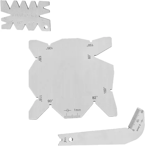 KUIDAMOS - Juego de 3 medidores de ángulo de broca para taladro, herramientas de medición de ángulo S/S, herramientas de medición de mano de acero