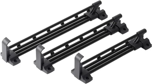 Miniatura 4 de Barra de armario retráctil para armario, barra extraíble negra resistente de 10 pulgadas con tornillos telescópica montada en la parte superior