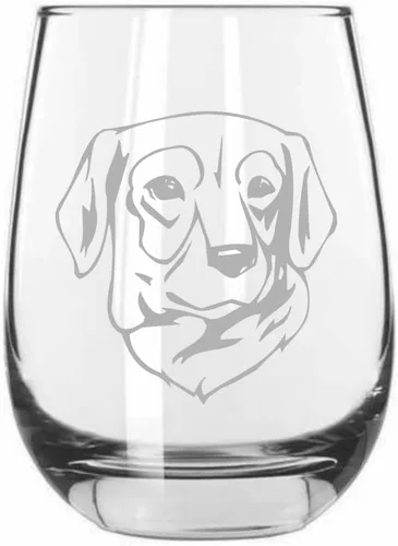 Miniatura 398 de Sakhalin Husky Dog - Copa de vino grabada personalizada de 15.25 onzas sin tallo
