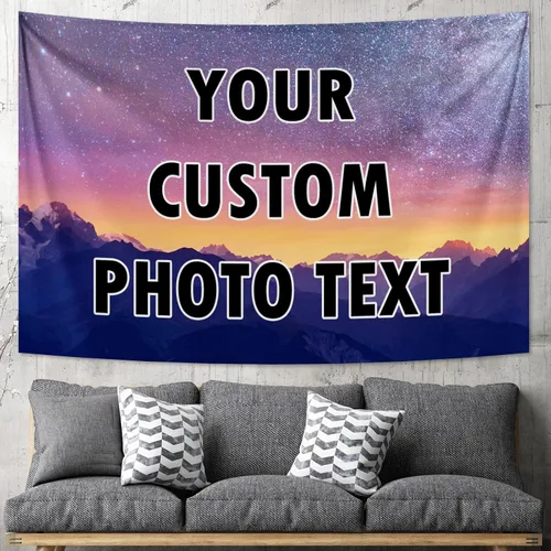 Miniatura 14 de Tapiz personalizado para cargar imágenes con fotos y textos, tapiz personalizado para colgar en la pared, manta de telón de fondo para decoración