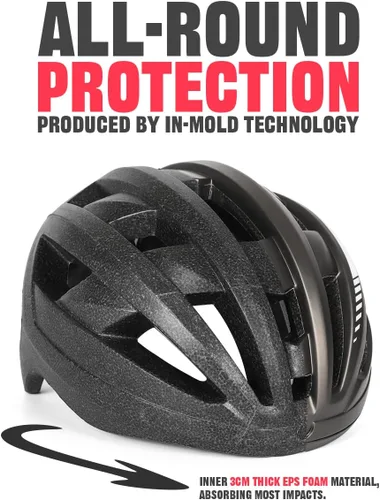 Miniatura 7 de VICTGOAL Casco de bicicleta para hombres y mujeres con luz LED, gafas magnéticas desmontables, visera solar extraíble, casco de bicicleta de montaña