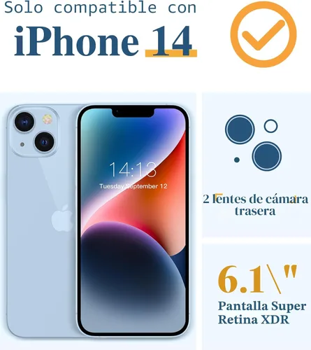 Miniatura 2 de GVIEWIN - Funda floral para iPhone 14 de 6.1 pulgadas, protector de pantalla + protector de lente de cámara, no se amarillenta, a prueba de golpes