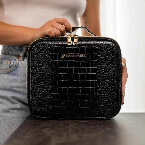 Miniatura 9 de Carrywell Estuche de viaje para maquillaje, no hecho en China, estuche de tren duro para cosméticos, organizador portátil de artistas de belleza