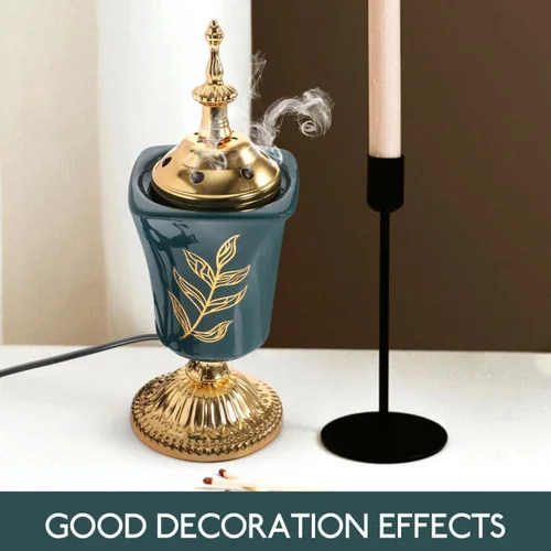 Miniatura 6 de Garneck Quemador eléctrico de incienso estufa de incienso aroma, decoración de Oriente Medio, incensario decorativo para el hogar