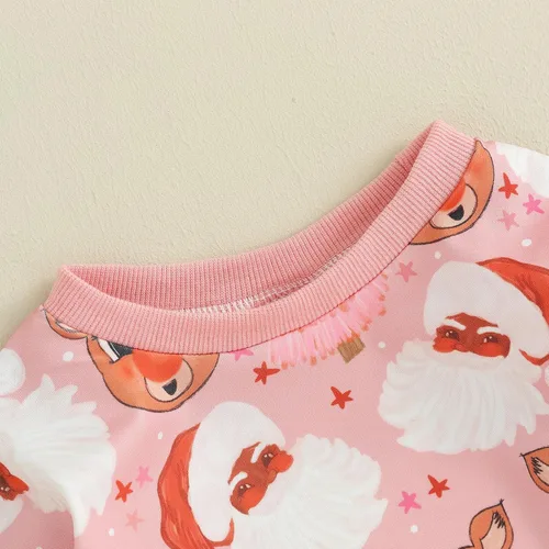 Miniatura 5 de Kayotuas Traje de Navidad para bebé niña, sudadera de gran tamaño, mameluco de Navidad occidental, ropa de bebé