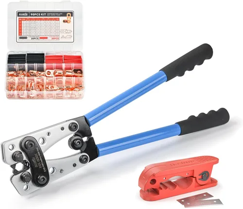 Miniatura 12 de iCrimp - Herramienta de prensado para terminales de cable resistentes, terminales de batería, terminales de cobre AWG 8-1/0