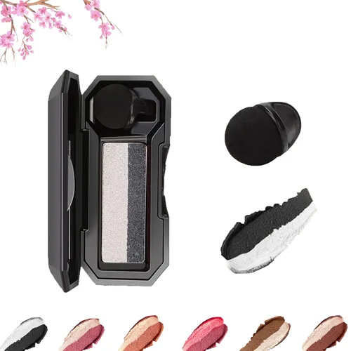 Miniatura 12 de Sombra de ojos perfecta de doble color, maquillaje de sombra de ojos perezosa de dos tonos, altamente pigmentada con exquisitas purpurina
