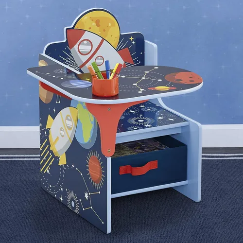 Miniatura 3 de Delta Children MySize - Escritorio con silla con contenedor de almacenamiento, certificado Greenguard Gold, blanco Bianca y escritorio con silla