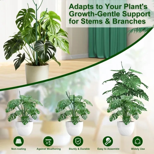 Miniatura 3 de Paquete de 5 estacas de soporte apilables para plantas Monstera para plantas de interior y exterior, accesorios de jardín para plantas trepadoras