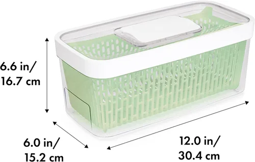 Miniatura 6 de OXO Good Grips - Molinillo de ensalada de vidrio (6.22 cuartos de galón) y OXO Good Grips GreenSaver Produce Keeper, grande