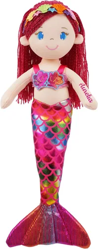 Miniatura 8 de June Garden 16.5" Sirena brillante Aurelia - Muñeca de felpa suave y brillante para regalo para niñas pequeñas